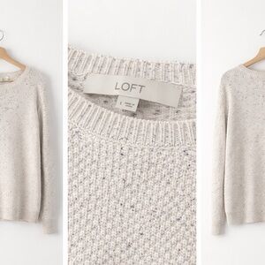 LOFT Women's Speckled Cream Sweater